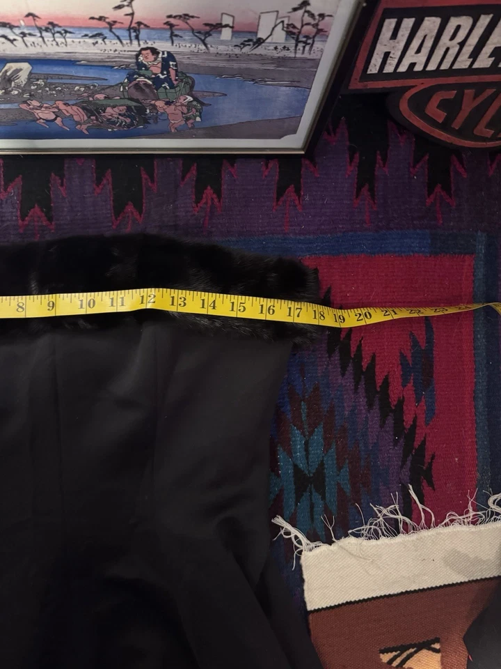 Vestido vintage de satén Y2K Victor Costa con ribete de piel de visón 8 Foto 4 de 4