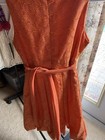 VINTAGE SWEET HEART ROSE ORANGE EMBROIDERED GIRLS SUNDRESS SZ 12 Euc — photo 3
