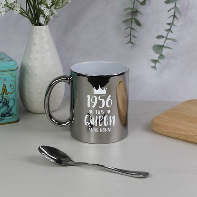 1956 This Queen was Born Silber Kaffeebecher 350 ml Oma 70. Geburtstag Geschenk Mama