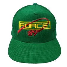 Force '89 Snapback 5 Panel Cap Green One Size Embroidered Yupoong Vintage
