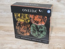 New 4 pc Oneida Bird Song Greg Gorham Square Dessert Plates 8”