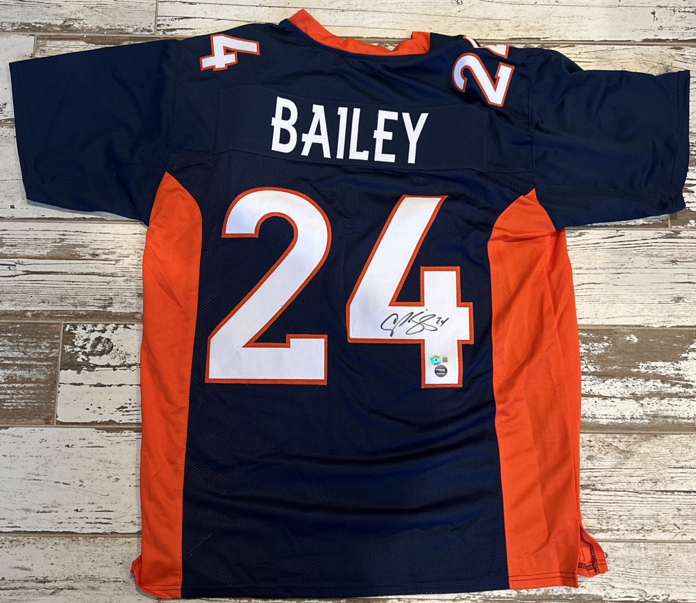 Champ Bailey Autographed Signed Denver Broncos () Custom football jersey BECKETT PROVA Cert 