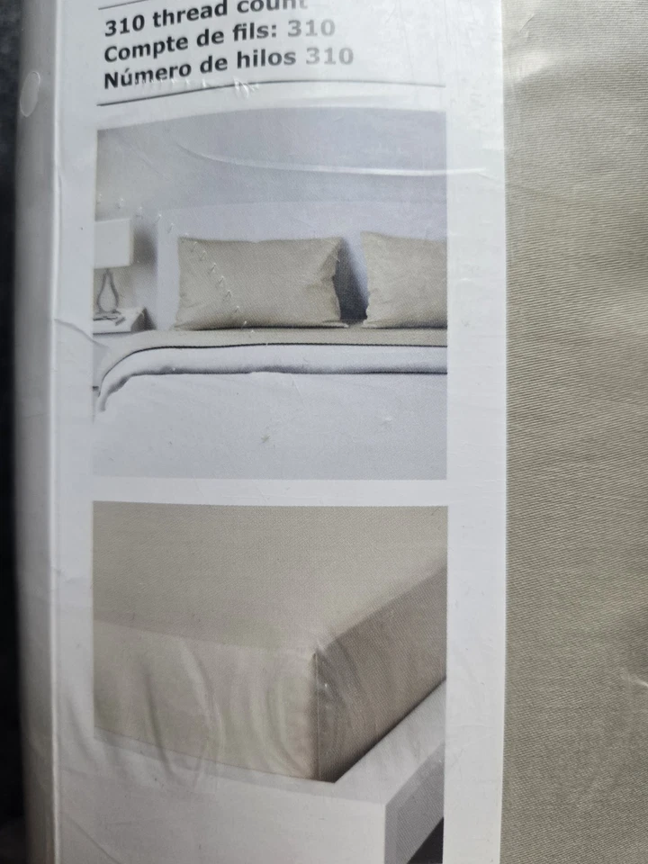 Juego de sábanas Nattjasmin tamaño king beige claro Foto 3 de 4