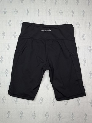 BALEAF Athletic Running Biking Bicycle Bike Shorts Long Black. Solid Pockets S