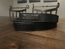 NISSAN Black Leather Men's Belt 730-0041-204 Made in USA New Men's Large Lot 2