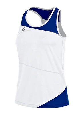 ASICS Gunlap Singlet White Royal Blue Training Running Tank Top NEW Womens S M L