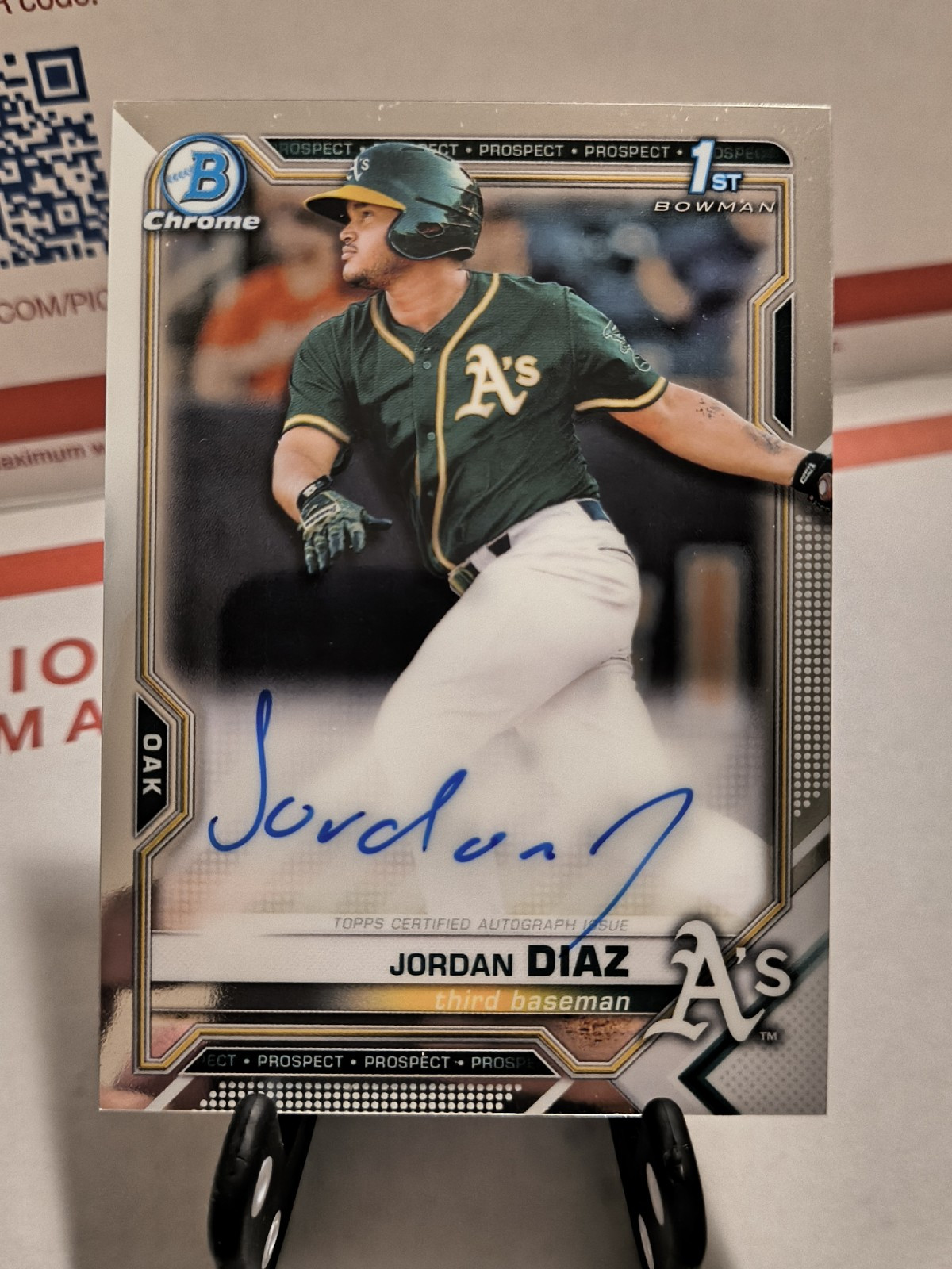 2021 Bowman Chrome Jordan Diaz Auto 1st Bowman
