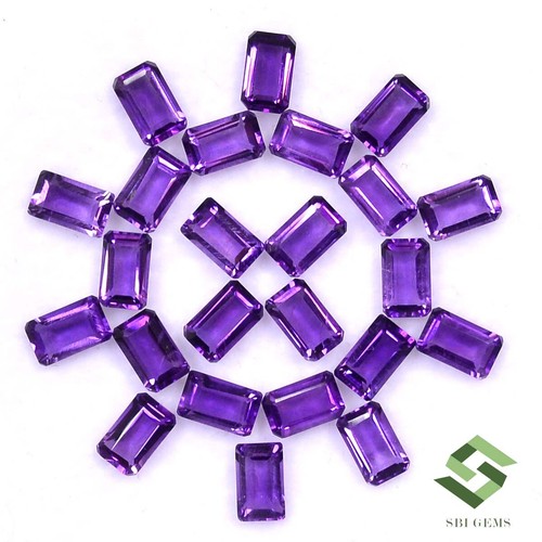 Natural Amethyst Octagon Cut 5x3 mm Lot African Calibrated Loose Gemstones - Picture 5 of 6