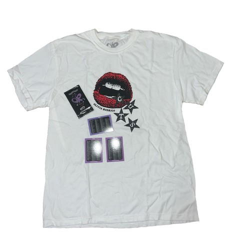RARE 2024 Olivia Rodrigo Guts Tour X AMEX Exclusive Lips Shirt L + Trading Cards - Picture 2 of 5