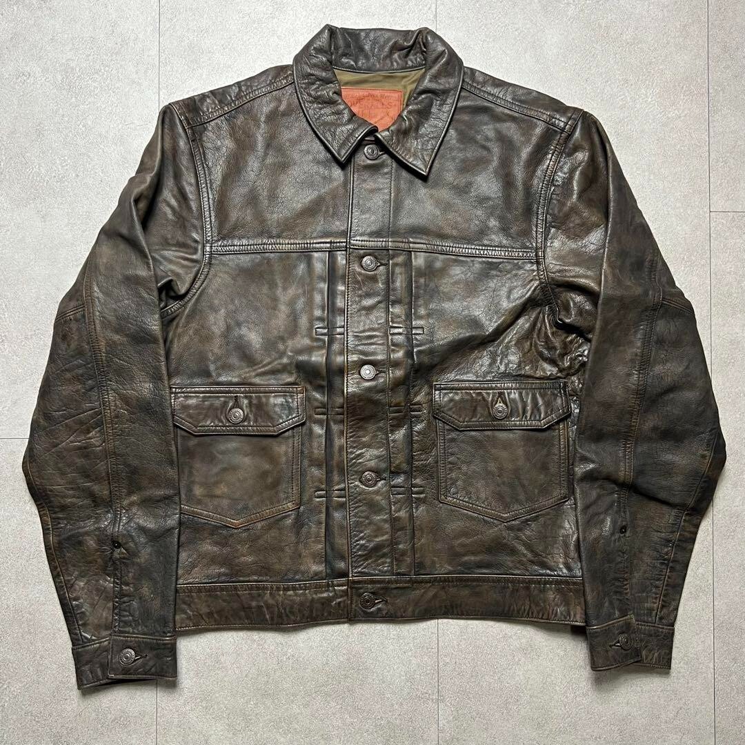 RRL 2nd LEATHER JACKET セカンド レザージャケット RRL Double RL Ralph Lauren 2nd Leather Tracker Jacket Size S