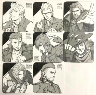 Final Fantasy XV Coaster x8 Noctis Ignis Prompto Gladiolus Ravus