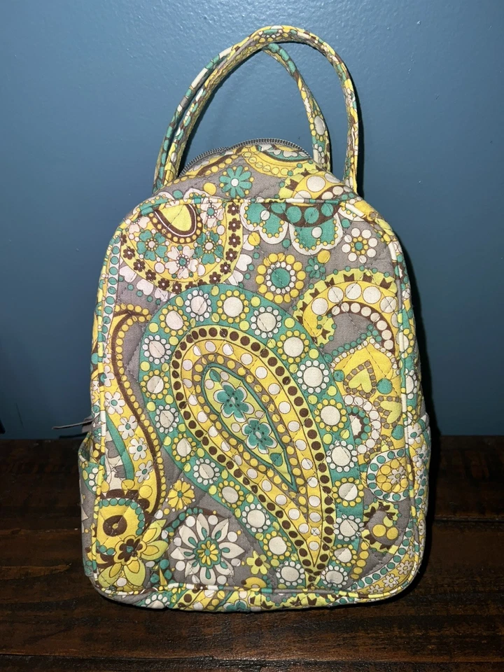 Vera Bradley Womens Lunch Box Bag Lemon Parfait Floral Yellow Gray Blue #1843 - Image 3 of 4