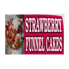 Decal Stickers Strawberry Funnel Cake Restaurant Food Bar Vinyl Store Sign Label