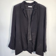 Equipment Silk Open Front Blazer Relaxed Black S