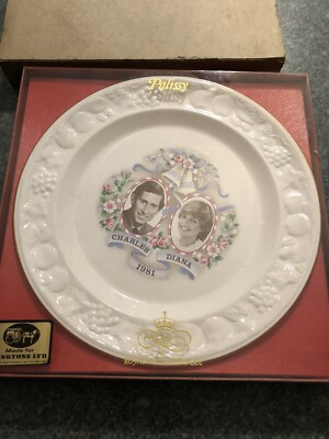 Vintage PALISSY Royal Wedding Souvenir Teller Prinz Charles Diana 1981 Ringtons