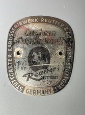 Porsche 356 Original Reutter Body Badge W Vintage Patina Porsche 356 Original Reutter Body Badge W Vintage Patina