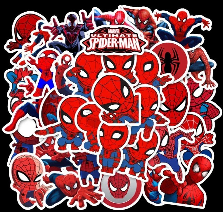 UK MARVEL Stickers Hydro Flask 35 Pcs Spiderman Cartoon Phone Laptop Sticker NEW - Image 2 of 4