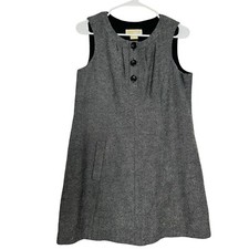 Michael Michael Kors Women Back Zip Crew Neck Knit Sheath Dress Gray Size M med