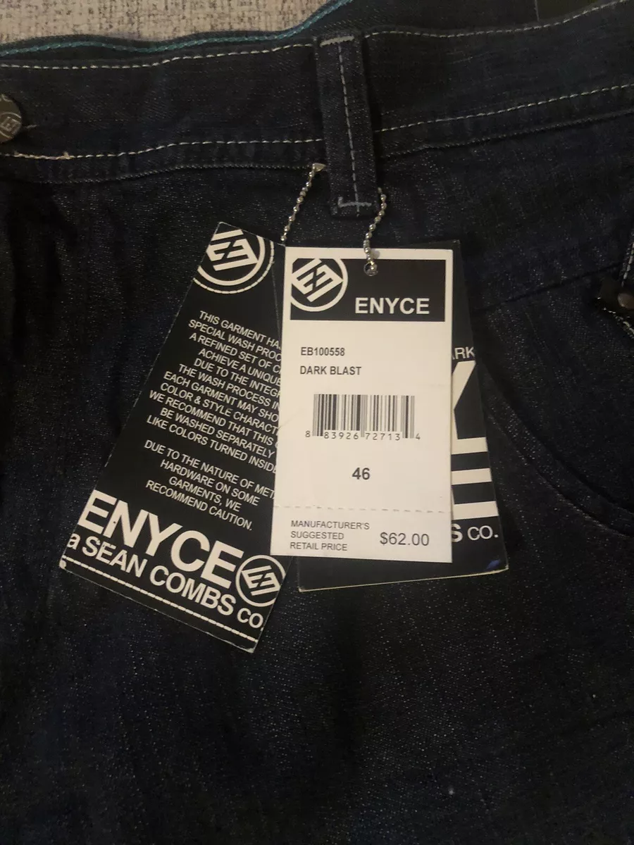 NWT ENYCE Sean Combs Co DARK BLAST MEN Washed DENIM JEAN SHORTS