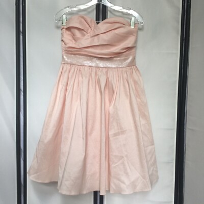 Calvin Klein Womens Sz8 Pink Strapless Dress Sequin Waist See Details C3 |  eBay