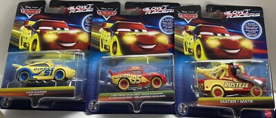 Disney Pixar Cars GLOW RACERS. Lightning McQueen, Cruz