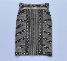 NWT BCBG Maxazria Black Cream Bandage Skirt Geometric Bodycon Women s XS