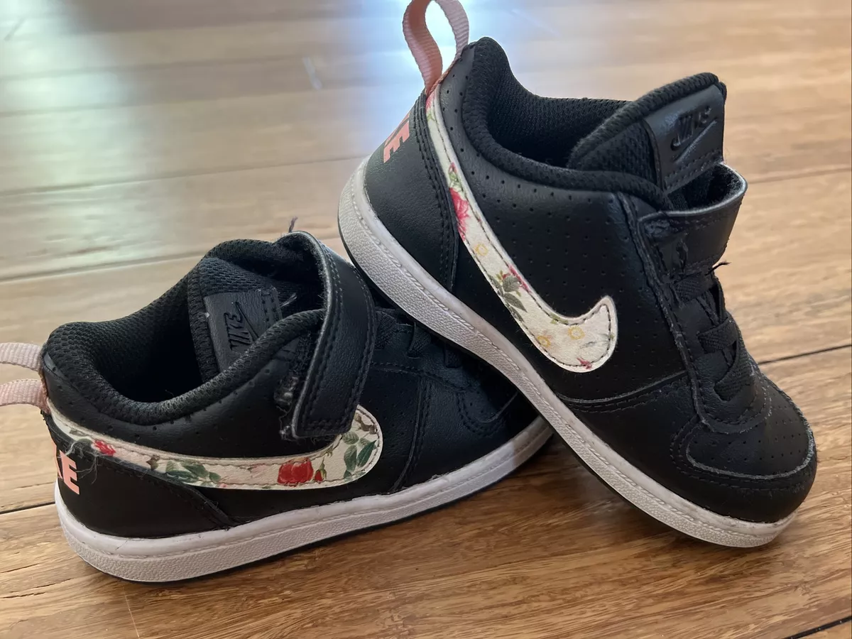 Nike floral sneakers black sale