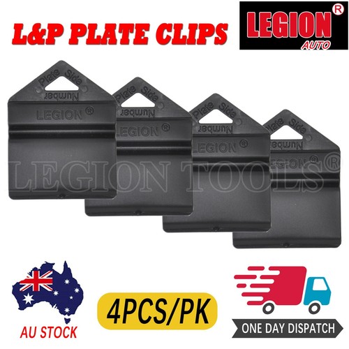 4X Black Plate Clips L & P L And P Number Plate Holders 4Pcs Green
