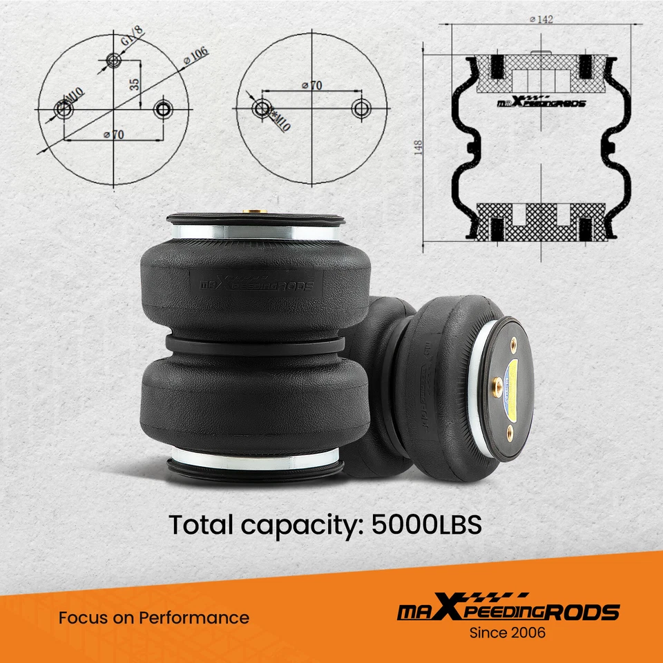 Kit de bolsas de resorte de suspensión neumática trasera MaXpeedingrods para Ford F-150 2015-2020 Foto 2 de 4