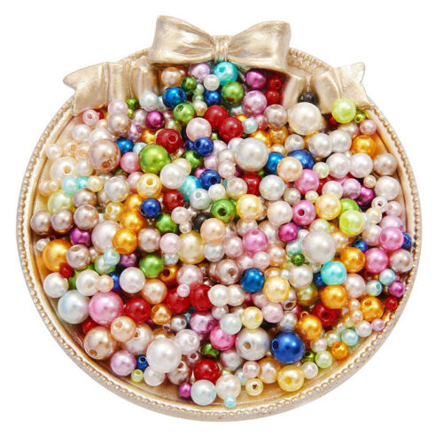 100 pièces imitation colorée perle acrylique haute qualité imitation verre perle ronde - Photo 1/40