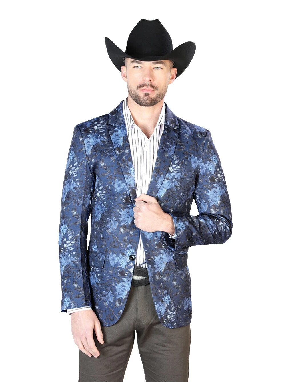 Polyester Floral Western Casual Button-Down Shirts for Men