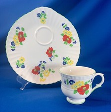 CROWN STAFFORDSHIRE TEA TIME SET PLATE  CUP ENGLISH GARDEN PATTERN