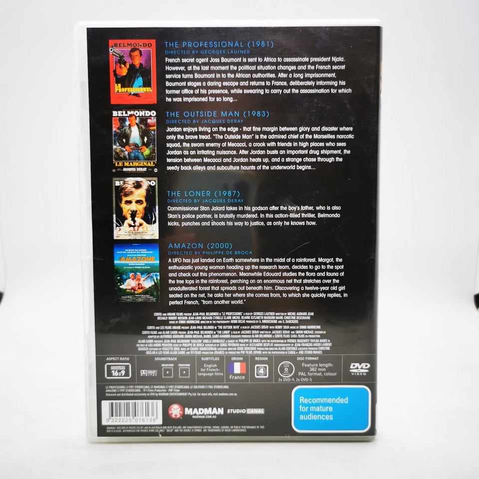 French Screen Icons - Jean-Paul Belmondo - 03 (DVD, 2009, 4-Disc Set) Region 4 - Image 2 of 3