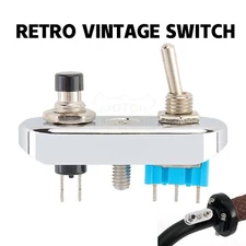CNC Retro Motorcycle Mini Handlebar Button Toggle Switch For Harley Dyna Bobber