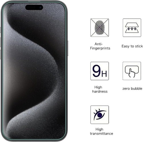Protector de Pantalla para Apple iPhone 16 15 14 13 12 11 Pro Max Funda de Cristal Templado - Imagen 5 de 9