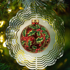 Christmas Ornament Wind Spinner - Dual-Sided Design Easy Assemble Hang