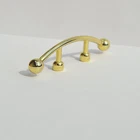 Gold Metal Furniture Handle, BA 32mm, Door Cupboard Office Kitchen, Gloss