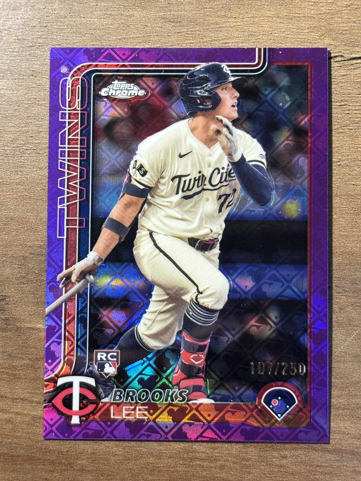 2025 Topps Chrome Logofractor Brooks Lee RC Purple Refractor /250 #234