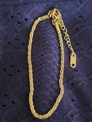 18k gold plated Over Stainless Steel 6inch With Extender bracelet
