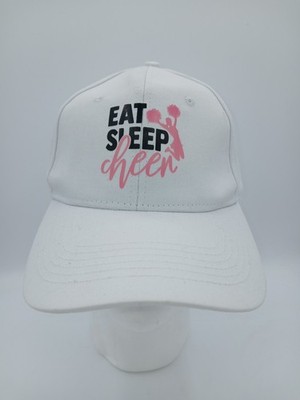 Eat Sleep Cheer Trucker Ball Cap Hat Adjustable Clean Bright White New