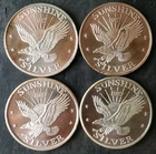 Lot of Four 1987 Sunshine Mining 1oz Silver Eagle Rounds