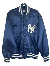 Vintage Wilson New York Yankees Satin Bomber Jacket, 80  s Snap Front Size 46 XL