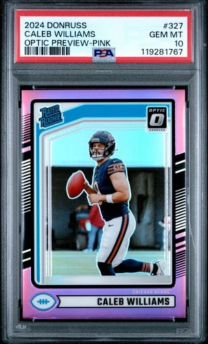 2024 PANINI DONRUSS OPTIC PREV-PINK #327 CALEB WILLIAMS PSA 10