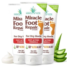 Miracle Foot Repair Cream 1 oz 3 Pack Repairs Dry Cracked Heels Feet Pure