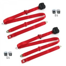 Chevy Corvair 1960 - 1969 Standard 3pt Red Seat Kit Wbrackets-2 Belts Chevy Corvair 1960 - 1969 Standard 3pt Red Seat Kit Wbrackets-2 Belts