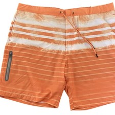 ZeroXposur Swim Trunks Mens XXL Orange Stripe Ombre UPF 50 Stretch Board Shorts