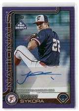 2025 Topps Pro Debut #PD-8 Travis Sykora Auto Purple Foil #'d /299 | Nationals