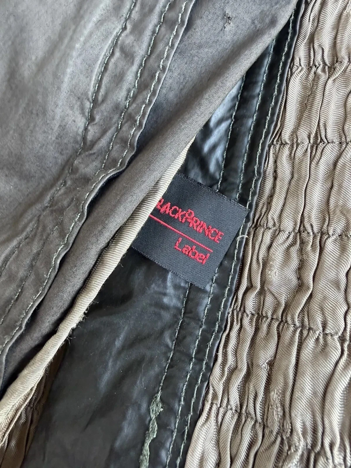 Belstaff Gangster 1969 Black Prince Label Coated Biker Jacket Dark Olive L - product detail image 9