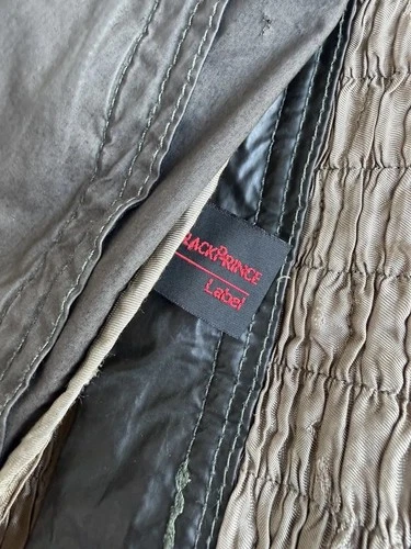 Belstaff Gangster 1969 Black Prince Label Coated Biker Jacket Dark Olive L image 9
