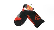 Superman Man of Steel Black and Red Crew Socks Shoe Size 6-12